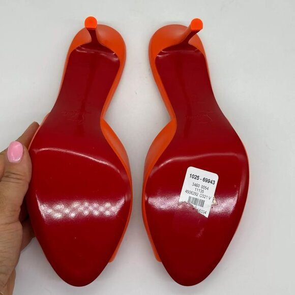 Christian Louboutin ME DOLLY 85 Leather Mule Sandals Heels Shoes Vitamine - Picture 10 of 12